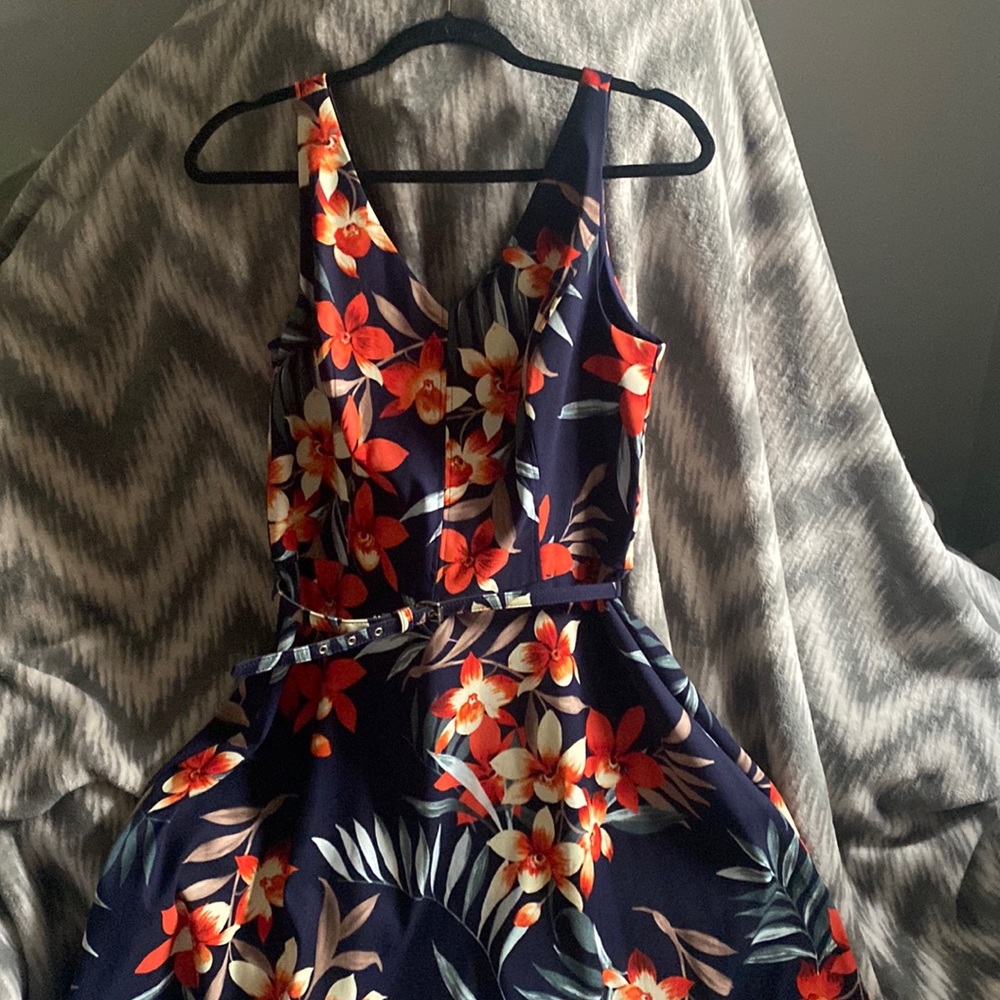 Navy Floral Dress